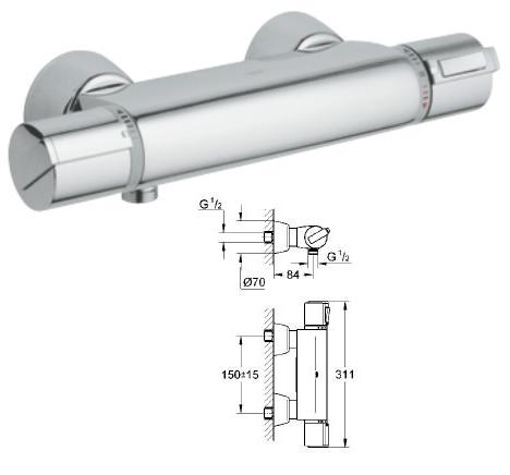 Grohe - G2000 HP/LP Exposed Thermostatic 3/4" - 34 216 000 - 34216