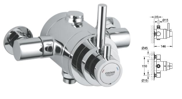 Grohe - Grohmaster Avensys Modern Exposed Thermostatic - 34 222 000 - 34222 - SOLD-OUT!! 