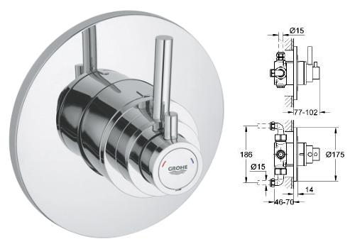 Grohe - Grohmaster Avensys Modern Concealed Thermostatic - 34 224 000 - 34224