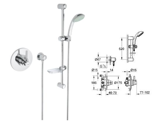 Grohe - Grohmaster Avensys Modern With Tempesta Duo BIV CP - 34 225 000 - 34225 - DISCONTINUED 