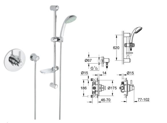 Grohe - Avensys Modern - Duo BIV Chrome Plated 34225000 - 34225000 - 34225