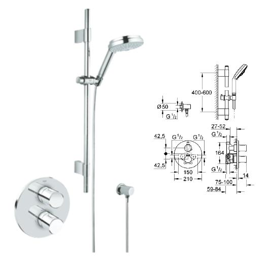 Grohe - Grohmaster G3000 Cosmopolitan Thermostatic Rainshower Set BIV - 34 278 000 - 34278