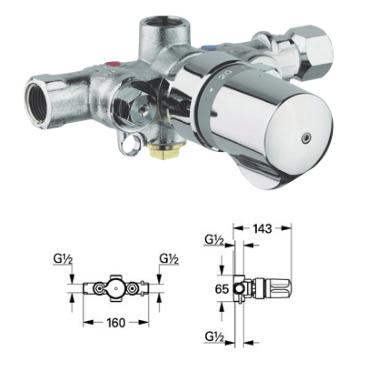 Grohe - Automatic 2000 Special In-Line thermostat, 1/2" - 34309000 - 34309