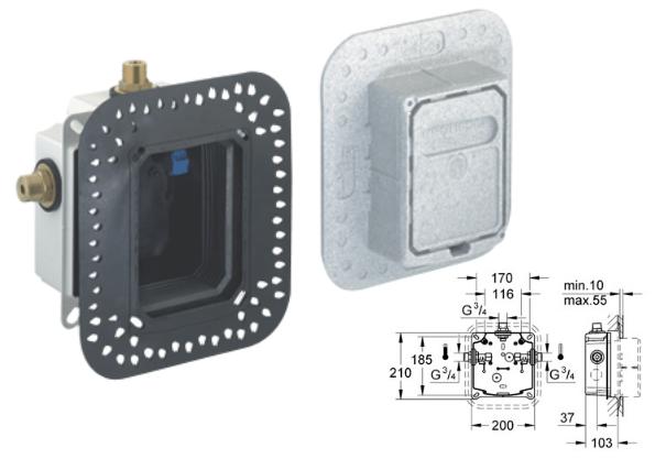 Grohe - Eurodisc SE - Mounted Box For 36 247 000 or 36247 - 36014000 - 36014