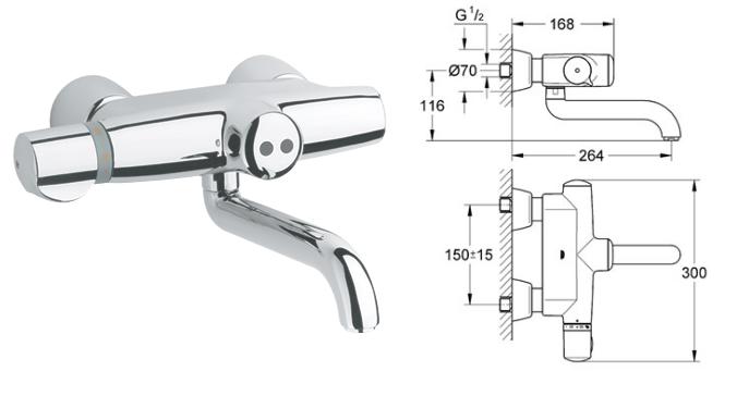 Grohe - Europlus E Infrared Electronic Wash Basin Thermostat, 1/2" - 36239000 - 36239