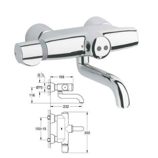 Grohe - Europlus E Infrared Electronic Wash Basin Thermostat, 1/2" - 36240000 - 36240