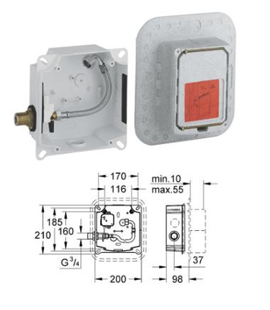 Grohe - Europlus E Concealed Mounting Box 1/2" - 36241000 - 36241