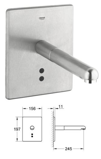 Grohe - Europlus E Infra-Red Electronic Basin Tap 1/2" Stainless Steel - 36242SD0 - 36242 SD0