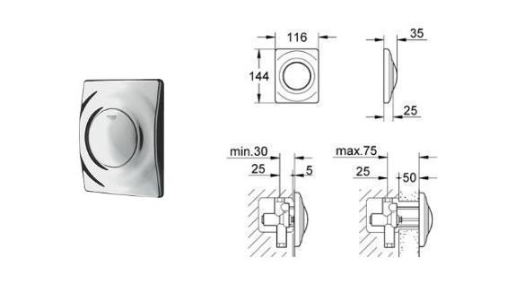Grohe - Surf Wall Plate Pergamon - 37018SP0 - 37018 SP0