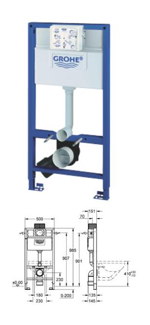 Grohe - Rapid SL For WC 1.0m - 38525000 - 38525