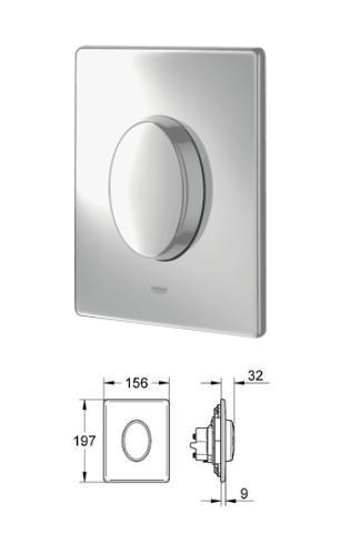 Grohe - Skate Air WC Wall Plate - Matt Chrome - 38564P00 - 38564 P00