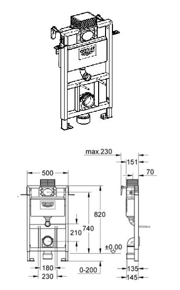 Grohe - Rapid SL - Shower Lines 0.82m Vertical Bar - 38707000 - 38707