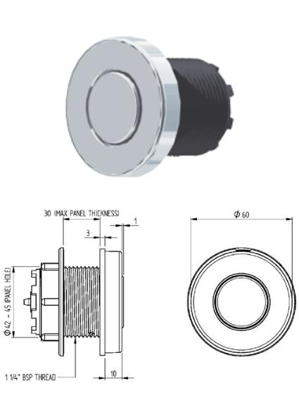 Grohe - Air Button Cosmopolitan Round - 38819000 - 38819 - DISCONTINUED 