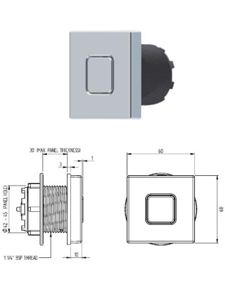 Grohe - Air Button Cosmopolitan Square - 38820000 - 38820 - DISCONTINUED 