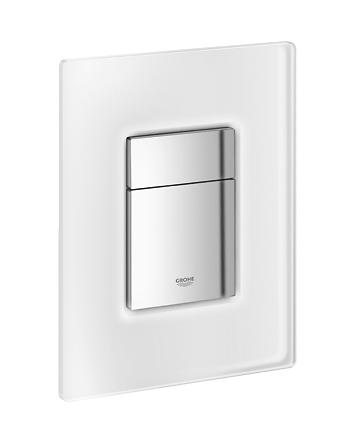 Grohe - Cosmopolitan WC Wall Plate (Flush Plate) Glass Frosted Chrome/daVinci Satin - 38845 MF0 - 38845MF0 