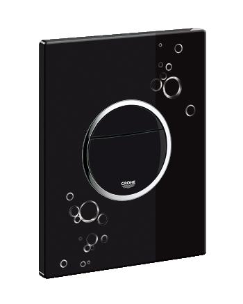 Grohe - Nova Cosmopolitan Circle Print WC Wall Plate (Flush Plate) Black/Chrome - 38847 KI0 - 38847KI0 - SOLD-OUT!! 