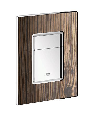 Grohe - Skate Cosmopolitan Wooden WC Wall Plate (Flush Plate) Macassar/Chrome - 38849 HR0 - 38849HR0 