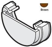 Half Round Brown Gutter External Stopend - RE1-BR