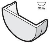 Half Round White Gutter Internal Stopend - RE2-WH