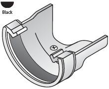 Half Round Black Gutter Adaptor - Cast Iron Ogee R/H - RD3-BK