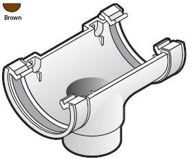 Half Round Brown Gutter Running Outlet - RO1-BR