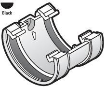 Half Round Black Gutter Union Bracket - RU1-BK