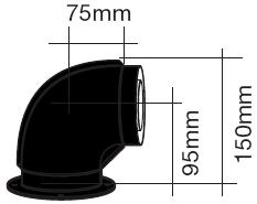 Halstead 93 Deg Flanged Elbow (A-E inc) - DISCONTINUED - 956086