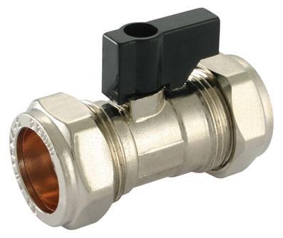22mm Isolation Valve Chrome Plated Lever head - IV-22L