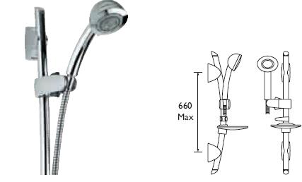 SIRRUS - Ultimate Shower Rail Kit Multi-Function - KITMF-CP