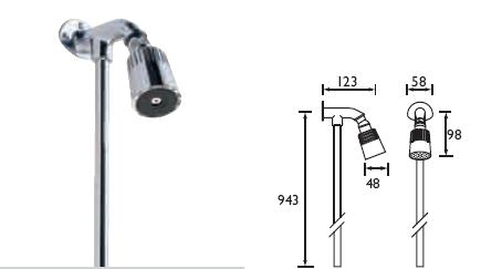 SIRRUS - Fixed Shower Head & Arm for Exposed Valve - KIT EFK-CP - DISCONTINUED 