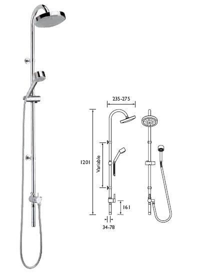 SIRRUS - Minimalist Shower System with Overhead Rose & Handset - LXR-ICP