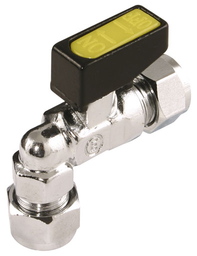 15mm x 10mm Mini Gas Ball Valves Angled C x C - MB110