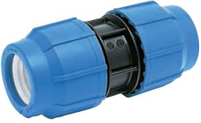 MDPE Blue Compression 20mm Coupler - 64001222
