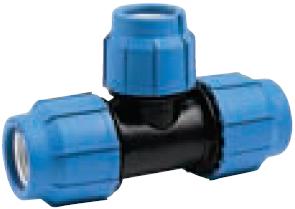 MDPE Blue Compression 25 x 20 x 25mm Reducing Tee - 64001552