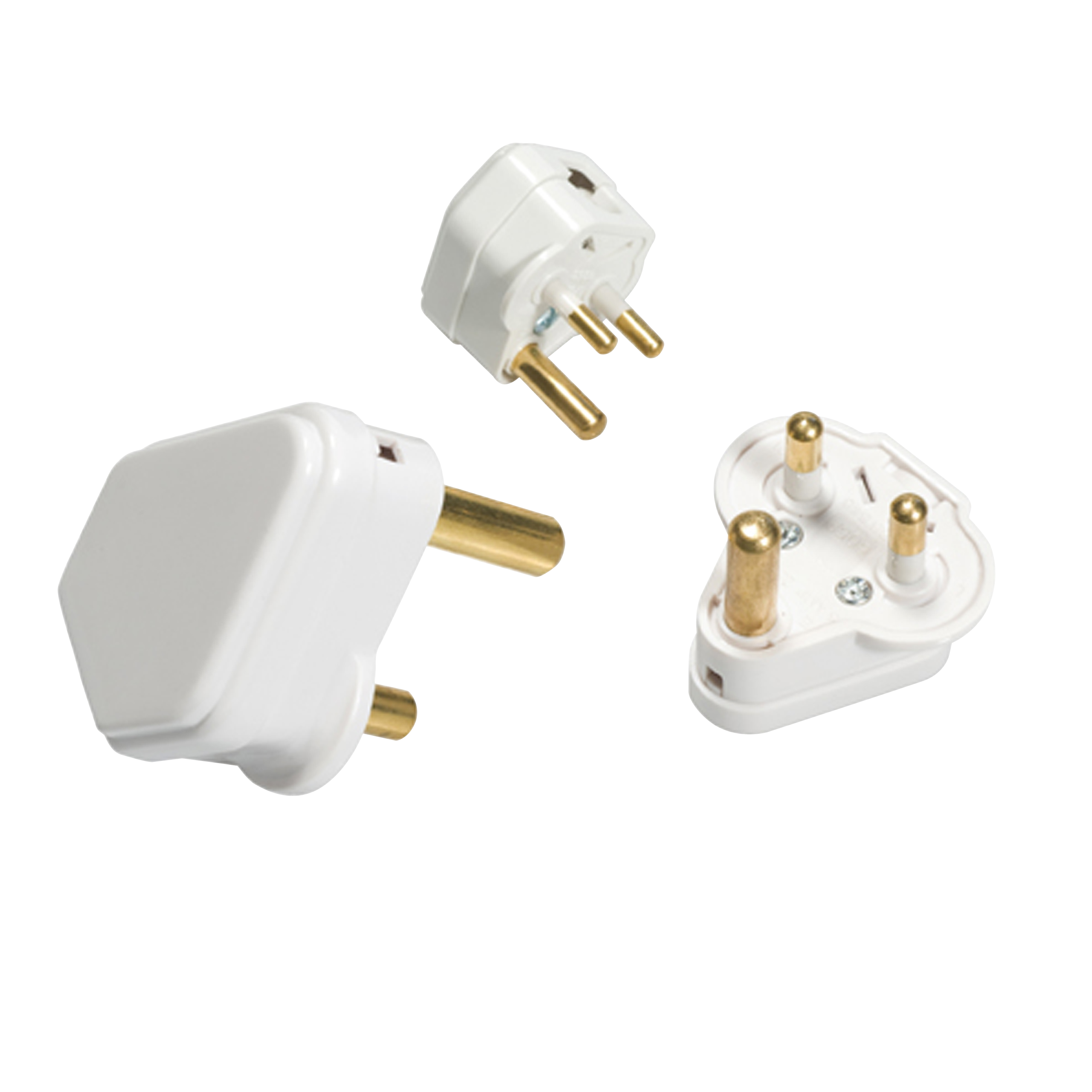 5A Round Pin Plug Top - White - 135A 