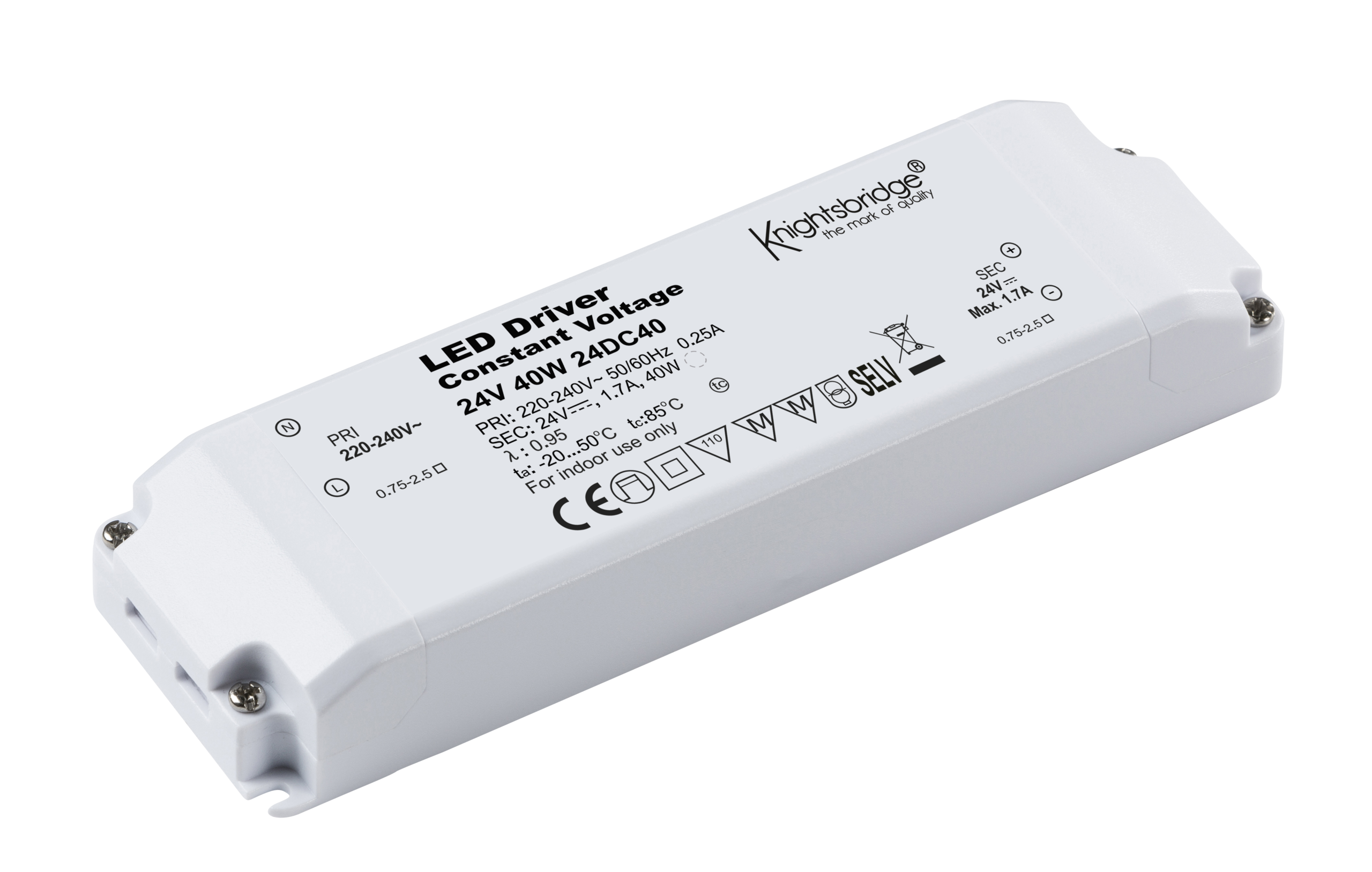 IP20 24V DC 40W LED Driver - Constant Voltage - 24DC40 