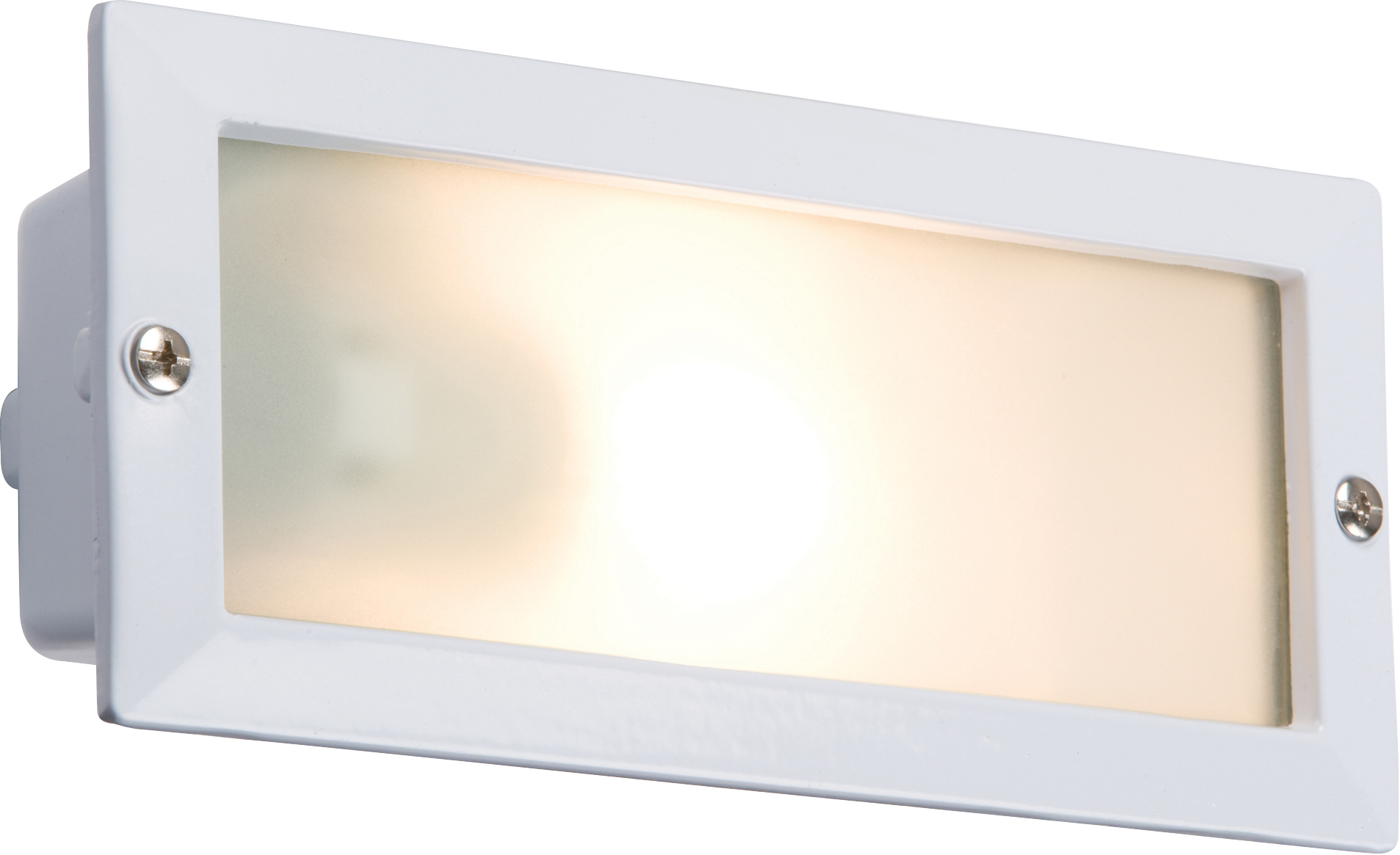 IP44 E27 Bricklight With Louvred And Plain White Cover - BL01W 