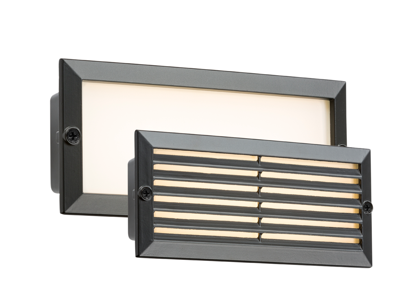 230V IP54 5W White LED Recessed Brick Light - Black Fascia - BLED5BW 