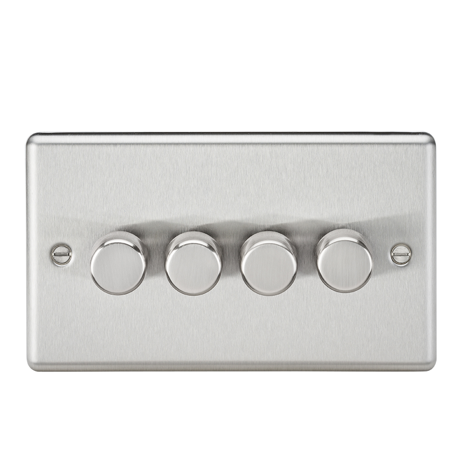 4G 2 Way 40-400W Dimmer - Rounded Edge Brushed Chrome - CL2174BC 
