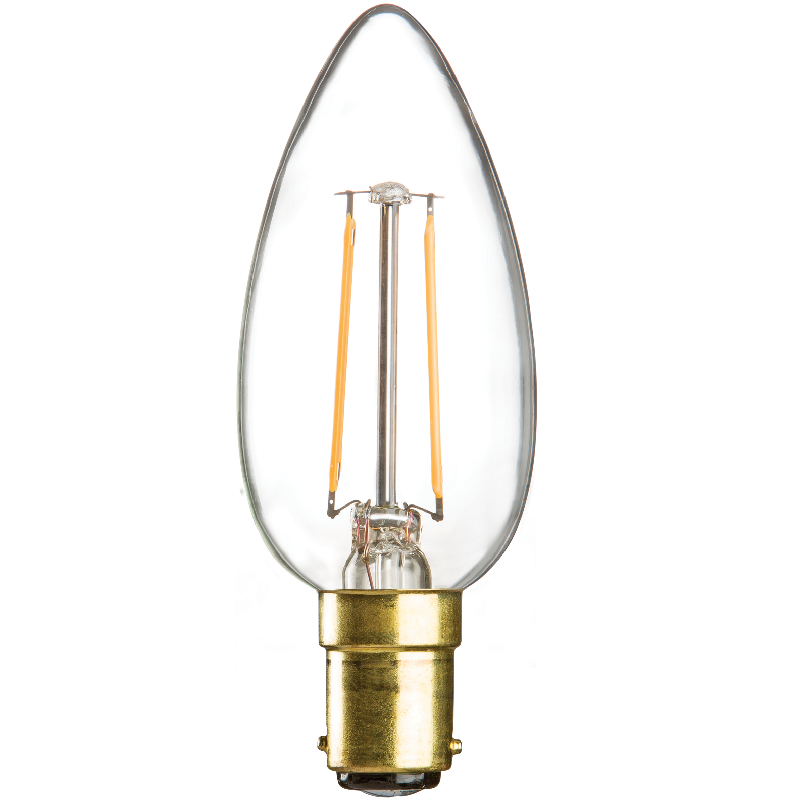 230V 2W LED 35mm SBC Clear Candle 3000K - CL2SBCC 