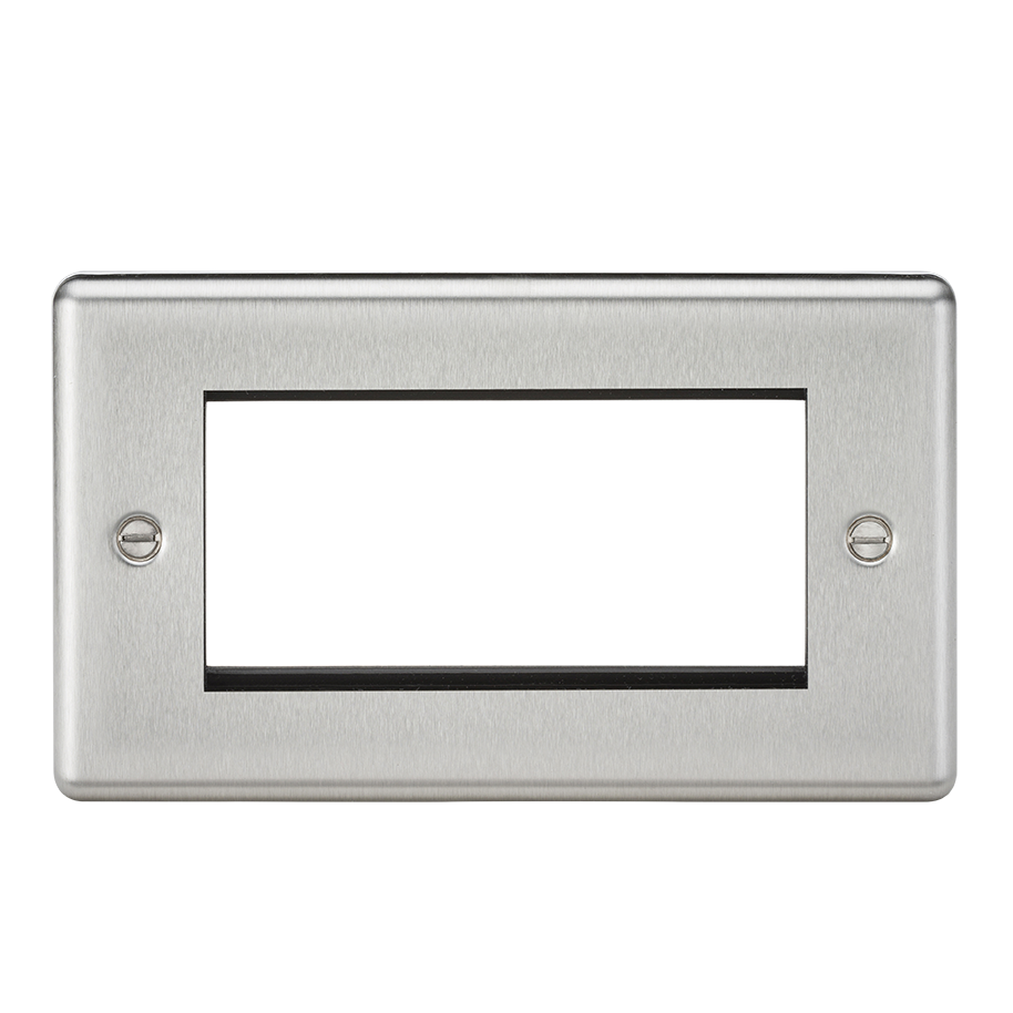 4G Modular Faceplate - Rounded Edge Brushed Chrome - CL4GBC 4G Modular Faceplate - Rounded Edge Brushed Chrome - CL4GBC