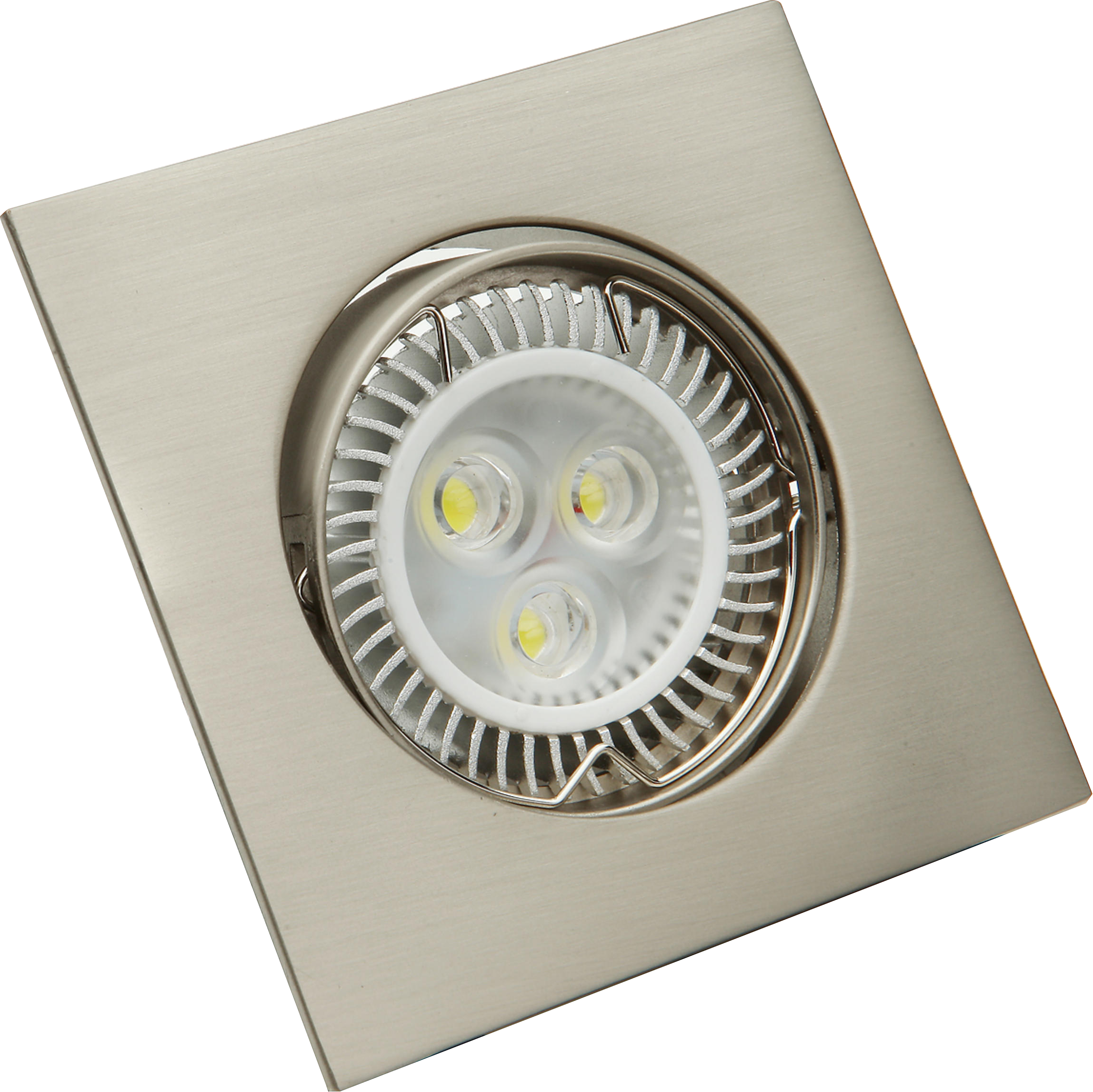 Die-Cast Low Voltage Square Tilt Downlight 50mm Brushed Chrome - CLG07CBR1 