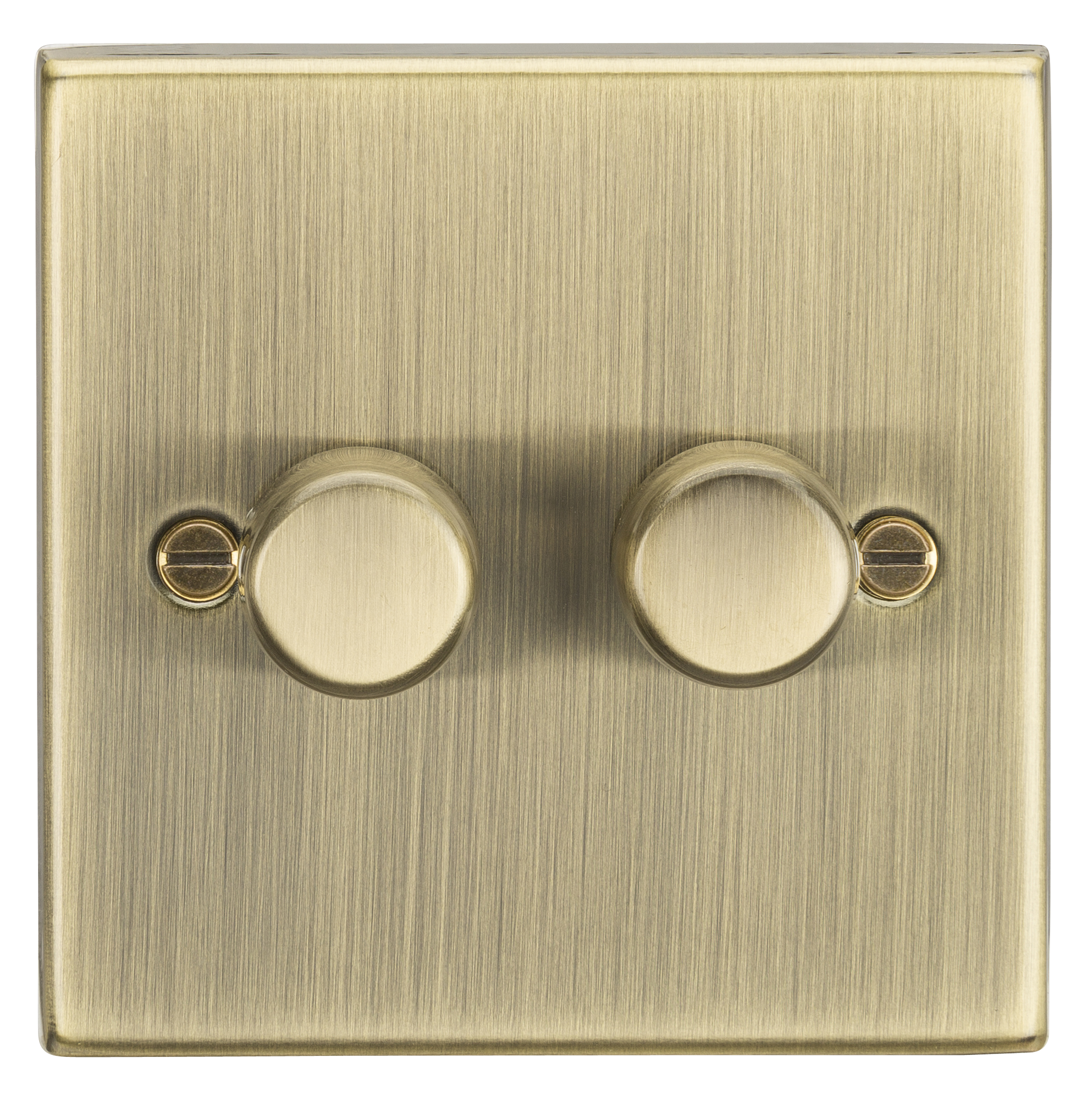 2G 2-way 10-200W (5-150W LED) Trailing Edge Dimmer - Square Edge Antique Brass - CS2182AB 