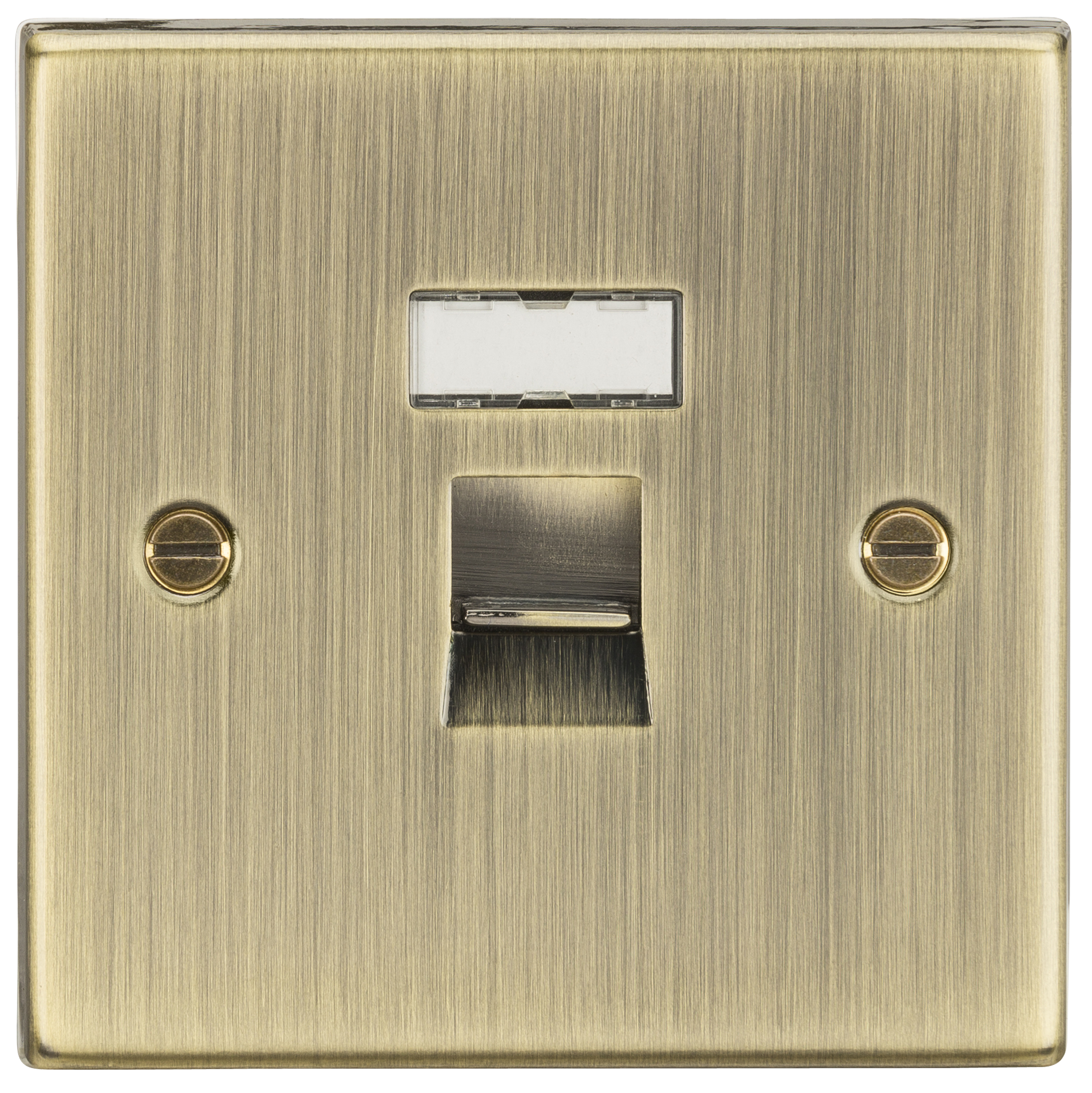 RJ45 Network Outlet - Square Edge Antique Brass - CS45AB 