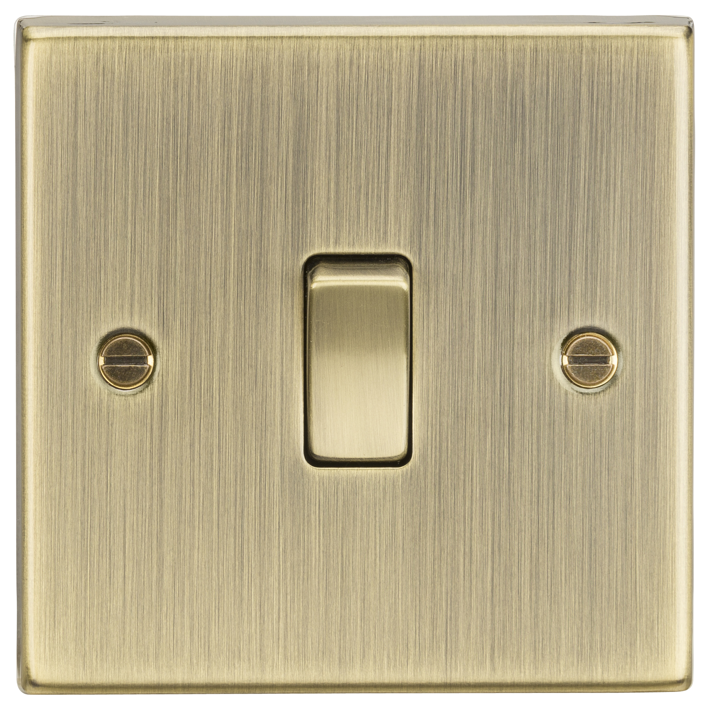 20A 1G DP Switch - Square Edge Antique Brass - CS834AB 