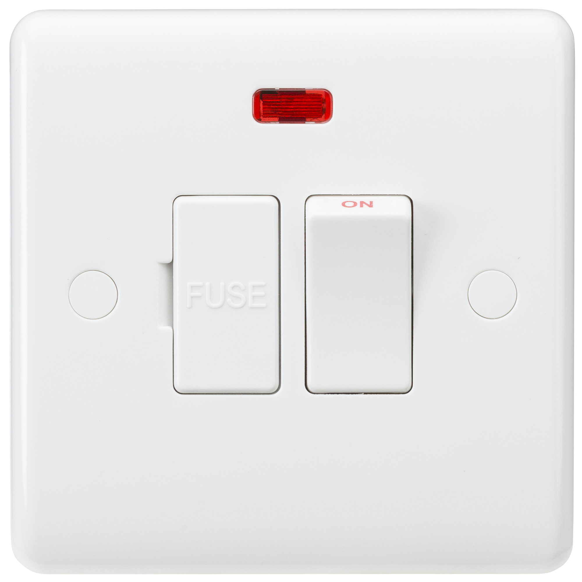 Curved Edge 13A Switched Fused Spur Unit With Neon - CU6300N 