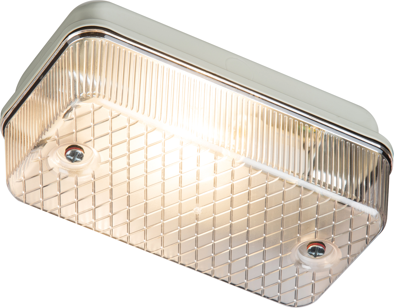 230V IP65 100W Max (ES) E27 Bulkhead With Clear Prismatic Diffuser And Aluminium Base - E27PC 