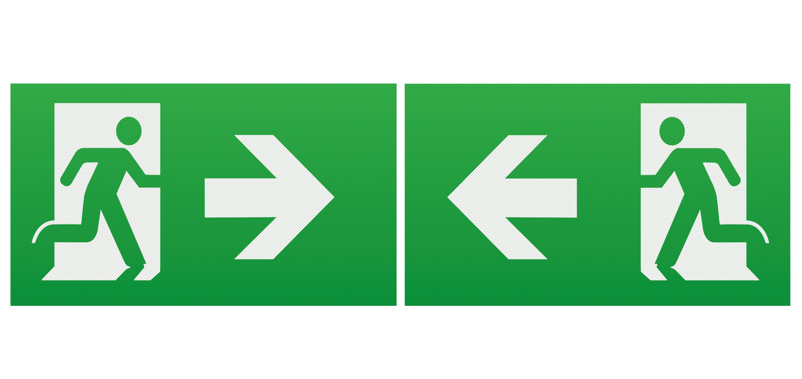 Running Man Legend (kit Of 2) With Left/Right Facing Arrow For EMEXIT /EMLREC/EMLSUS - EMEXITLR 