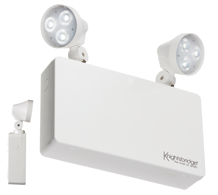 230V IP20 6W LED Twin Spot Emergency Light - EMTWINPC 