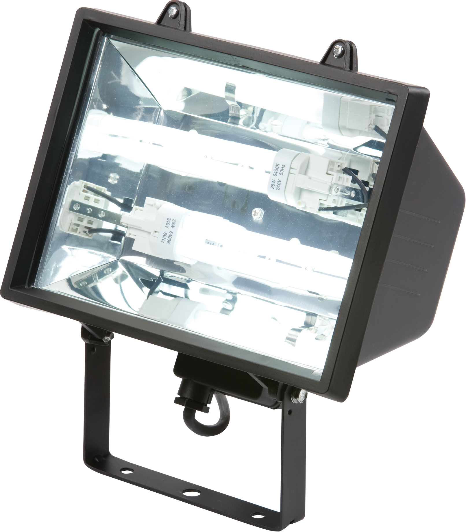 IP44 PLC Floodlight With 2x26W Tubes Black - FL0502BK 